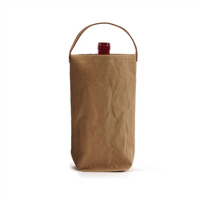 OEM Basuh Kraft Kertas Wine Carrier Bag