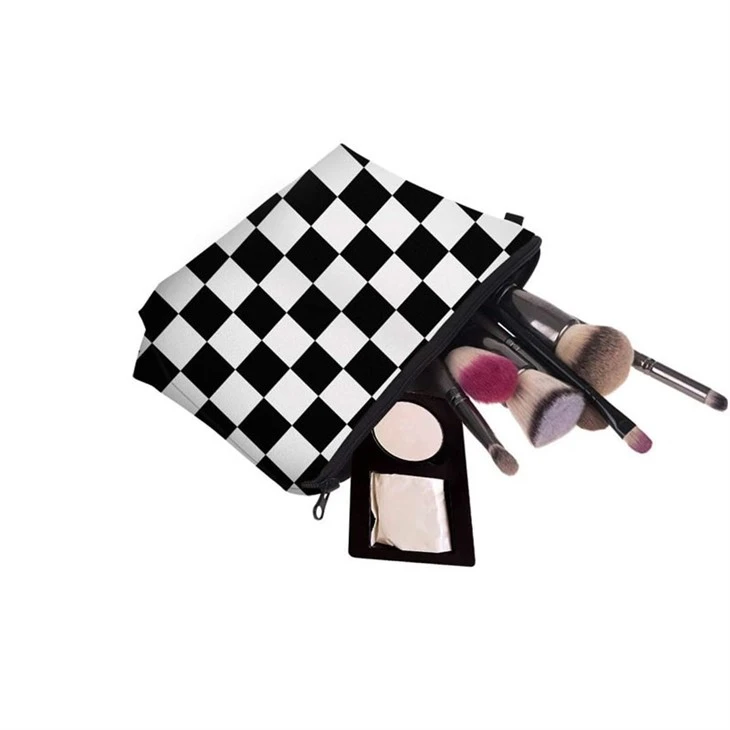 Wholesale Lattice Print Cosmetic Makeup Bag